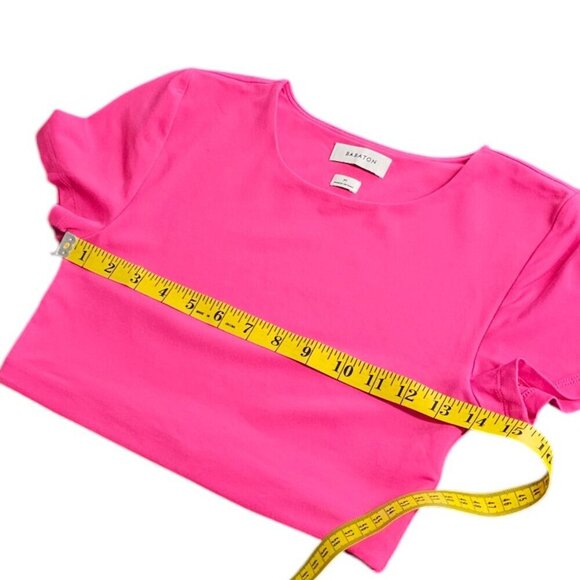 Aritzia Babaton Contour Super Cropped Pink T-Shirt, Size Medium - Picture 2 of 8